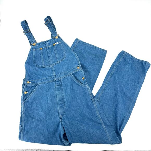 Lee Other - Vintage 70s LEE Denim Overalls Workwear Carpenter Bibs Made In the USA 32Wx33L